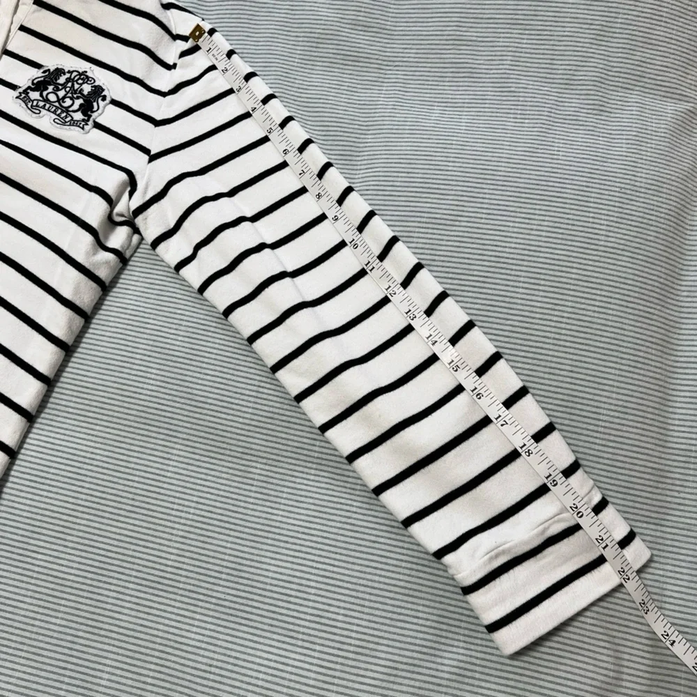 Ralph Lauren White & Black Striped Hooded Pullover - Picture 11 of 13